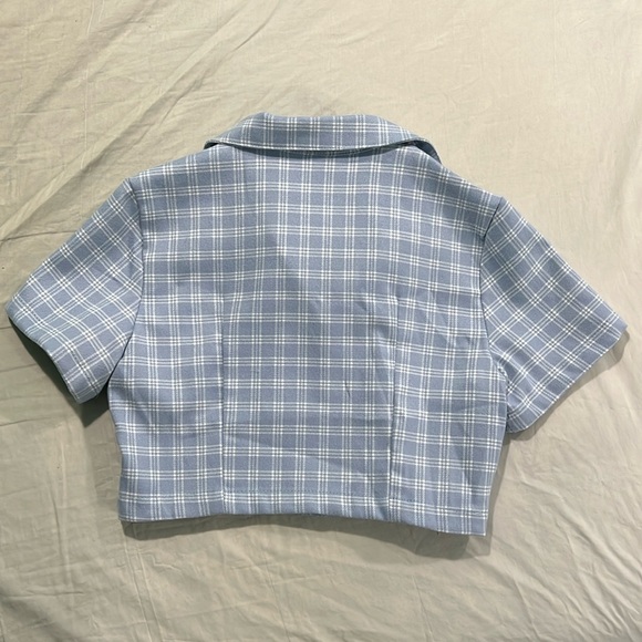 Blue plaid vivian shirt - Picture 4 of 9
